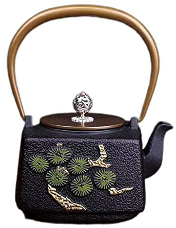 Aolity Reise-Tee-Sets Wasserkocher aus Gusseisen, Induktionsherd, Teekanne mit Sieb, Teekanne, Oolong-Tee, Kaffeemaschine, praktische Bürokanne, 1,2 l Tea Pot