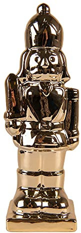 Clayre & Eef Figur Nussknacker 20 cm Goldfarbig Porzellan Weihnachtsdekoration