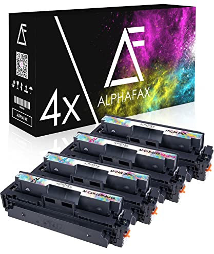 Alphafax Toner kompatibel mit Canon 055H 055 für i-SENSYS MF744Cdw MF742Cdw LBP663Cdw MF746Cx LBP664Cx MF740C LBP660C (Schwarz Magenta Cyan Yellow 4er Set)