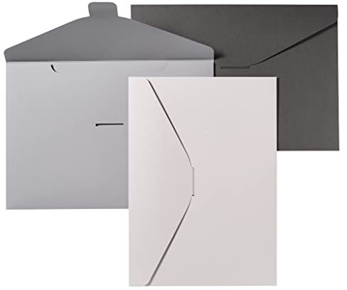VELOFLEX 4530781 - Dokumententasche Grey Elegance, 3er Set, DIN A4 mit Steckverschluss, 240 g/m², passend für ca. 40 Blatt