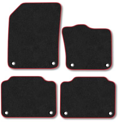 Volvo S90 (2016-2025) Carpet Car Mats | Red Edge Trim Tailored Fit Floor Mats Full Coverage Protection Accessories Easy Clean Anti Slip Made in the UK
