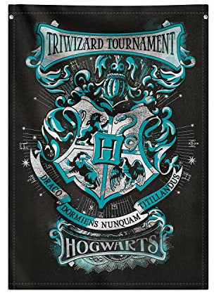 Grupo Erik WandDeko Rollbild Harry Potter Hogwarts Häuser Kakemono aus Stoff Poster 70 x 100 cm - Offizielles Lizenzprodukt