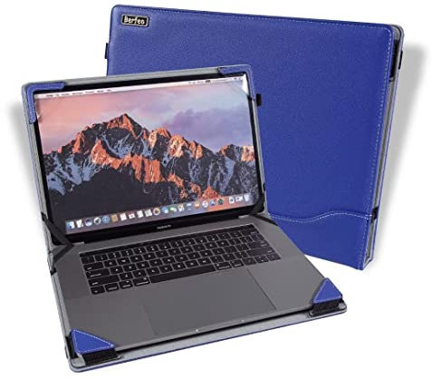 Berfea Schutzhülle mit Standfunktion, kompatibel mit Lenovo Yoga Slim 7 Pro, Slim 7i, 16 Zoll (40,6 cm), PU-Leder, Standfunktion, Hartschalenhülle