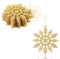 VEYLIN Christmas Hanging Decorations, 12PCS Glitter Snowflake Ornaments for Trees (Gold)