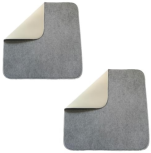 2er Set Inkontinenz Stuhlauflage 50 x 50 cm Sitzauflage Nässeschutz Schutzauflage wasserdicht waschbar, Hellgrau