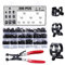 WiMas 300PCS 10 Sizes Fuel Line Spring Hose Clamps Water Pipe Air Tube Silicone Vacuum Hose Clips Fastener 5-18mm Low Pressure Air Clamp with a Hose Clamp Pliers Assortment Kit