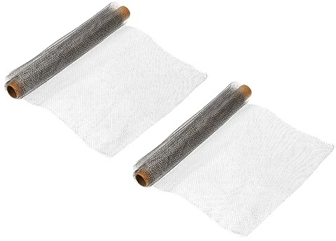 PATIKIL 304 Stainless Steel Wire Mesh Screen, 2 Pack 10 Mesh Woven Air Vent Filter Mesh Hard and Heat Resisting Hole Fill for Cage Garden Window 11.8 x 39inch (30 x 100cm)