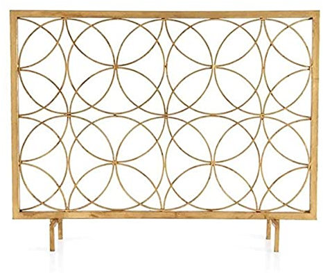 Einzelpaneel-Kamin-Brandschutz für Zuhause, Küche, Sicherheits-Feuerschutz, schmiedeeiserner Kaminschutz (Gold) Decoration