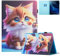 TEDTIKJT Funda para Tablet Samsung Galaxy Tab A 10.1 2016 SM-T580 T585 Carcasa Cuero PU Flip Protectora Cover Tablet Galaxy Tab A 10.1 2016 Funda, Gato Amarillo