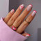 24pcs Short Square False Nails French Tip Red Pink White Edge Stick on Nails Love Heart Press on Nails Removable Glue on Nails Full Cover Fake Nails Valentines Day Women Bridal Nail Art Accessories