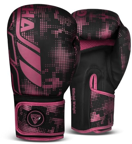 Gotchakart Gants de boxe pour homme - Gants d'entraînement pour sac de frappe - Rose - 226,8 g