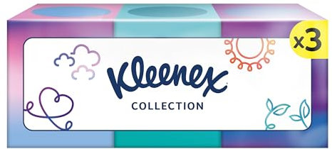 Kleenex Kosmetiktücher-Boxen, für den täglichen Gebrauch, 3-lagig, Collection Würfel, 12 x 48 Tücher