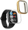 kwmobile Set 2X Custodia Smartwatch Compatibile con Xiaomi Redmi Watch 3 Active Cover - Case Silicone Protezione Orologio Fitness Trasparente/Oro