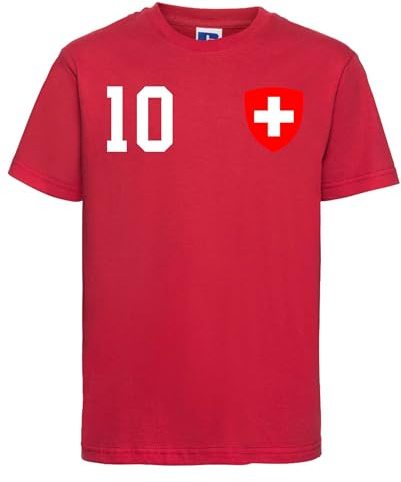 Schweiz Kinder T-Shirt Trikot Personalisiert mit Wunschname + Nummer