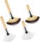 Qianyu 4 Pieces Facial Fan Brushes Soft Synthetic Fibers Makeup Brushes with Wooden Handle Blush Powder Cosmetic Applicator for Blending Face Highlighting Eyeshadow Buffing Portable Cosmetic Tools