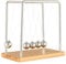 Toys4Boys Newton's Cradle Office Desk Accessories 19 cm - Large Newtons Cradle Bamboo Base - Swinging Balls Pendulum - Stress Ball Office Accessories - Stainless Steel Desk Pendulum - Desk Decorations