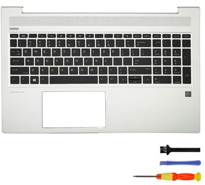 Table-King Replacement Non-Backlit Keyboard with US Wrist Rest Layout for HP Probook 450 G6 455 G6 450 455R G7 with C Cap
