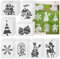 com-four® 24x Weihnachts-Schablonen für Schneespray – Wiederverwendbare Papier-Schablonen mit festlichen Motiven – Sprühschnee Fenster-Deko für Weihnachten (24x Schablonen)