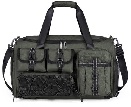 FANDARE 3 IN 1 Sporttasche Reisetasche Rucksack Herren Damen Weekender mit Schuhfach & Trocken- und Nasstrennung Handgepäck Doktortasche Fitnesstasche Trainingstasche Badetasche Reisetasche Grün
