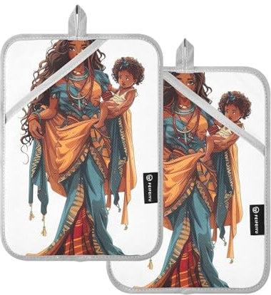 Presina per festa della mamma, bella donna, 2 pezzi, presina, presina, per cucina, resistenti al calore