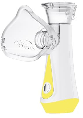 Inhalationsgerät, JOSSIS Ultra Leise Inhaliergeräte für Erwachsene, Kinder, Partikelgröße 1-5µm, Einstellbarer Sprühnebel, Aufladbarer Inhalator (Gelb)