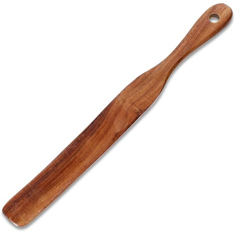 Skinny Spurtle for Sourdough Starter Dough Whisk Bread Stirring Mixer Wooden Kitchen Utensils Sourdough Spoon Stirring Stick Jar Spatula Scraper for Dough Cooking Spreading Baking Mixing Whisking