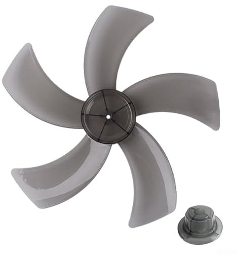 Fan Propeller,Plastic Fan Blade,12 Inch Plastic Fan Blade Five Blades With Nut Cover For Base (Black)