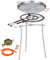 PALUPLUS Set Paellera Composto da: Cavalletto Treppiede Regolabile, Padella Paella da 46 cm, Bruciatore a Gas da 40 cm a 2 Fuochi e Regolatore di Pressione, per Cene ed Eventi