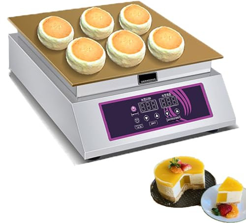 RoyceBee Machine à Souffler éLectrique, Machine à CrêPes à Souffler Japonaise avec Plaque Chauffante en Cuivre de 8 Mm et ContrôLe de la TempéRature/du Temps, pour Magasins de Desserts,Single Head