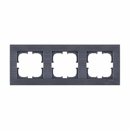 EXEN - Serie COMFORT Rahmen 3-fach für Lichtschalter und Steckdose - Panel für Wandlichtschalter und Steckdosen - Magnetisch Grau - 224mm - C103/07E