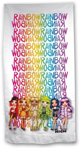 Aymax Rainbow High Girls Kinder Strandtuch – Mikrofaser Badetuch XL 70x140 cm – Mädchen Handtuch bunt