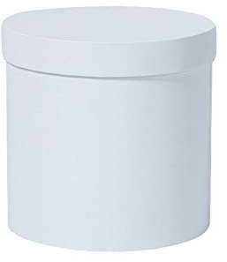 Scatole regalo rotonde con coperchio, cappello da fiorista per composizioni di fiori rosa, secchio da abbraccio, scatola di cartone per fiori (bianco)