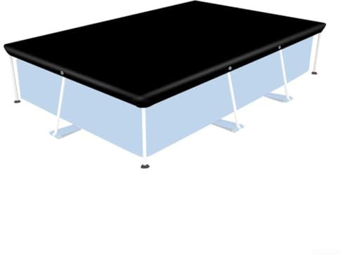 Besshepplo Cubierta rectangular de tela Oxford 210D para piscina, protección sobre el suelo, con material resistente a los rayos UV para piscina ovalada (400 x 211 cm)