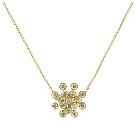 Konplott: Kette/Anhänger Magic Fireball shinny brass, klassischer Kristallblüten-Anhänger in glänzend-gold inklusive Kette, für Damen/Frauen (beige)