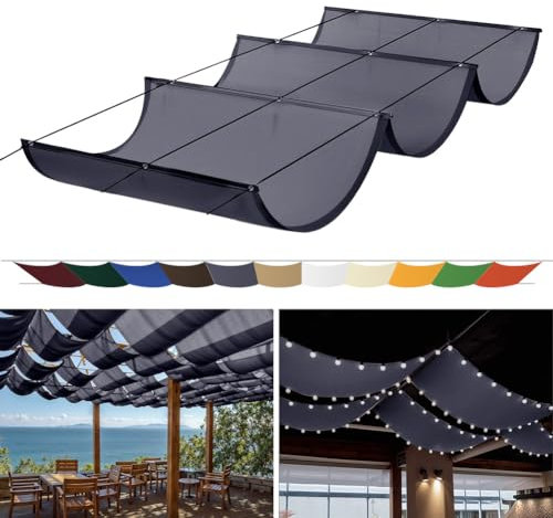 ZSWXF Sonnensegel (Garten) Verstellbar Einziehbares Welle Markise Aufrollbar Segeltuch Wasserdicht Outdoor Pergola 95% UV-Schutz mit Montageseilen Anwendbar für Terrasse,Grau,2.5x2.5m