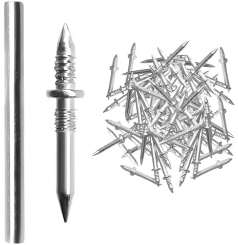 Ahuuen Clous Pour Mur - Clous Sans Soudure Pour Bois 100 Pièces | Fixations Invisibles Sécurisées avec Outil Manchon pour Cadres Photos Mobilier Murs Maison Chaises en Bois Plinthes