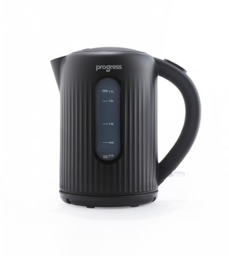 Progress Echo Electric Kettle 1.7L 3000W Rapid Boil, Black | 360° Swivel Base, Removable Limescale Filter, Water Level Window, Easy-Pour Spout, Otter Controller, Left Or Right Hand Use