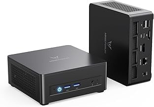MINISFORUM UM760 Slim Mini PC, processore AMD Ryzen 5 7640HS (6 core/12 fili, fino a 5,0 GHz), AMD Radeon 760M, 16 GB di RAM DDR5 e 512 GB di PCIe 4.0 SSD, uscita HDMI/USB4/DP, WiFi 6E, BT5.3