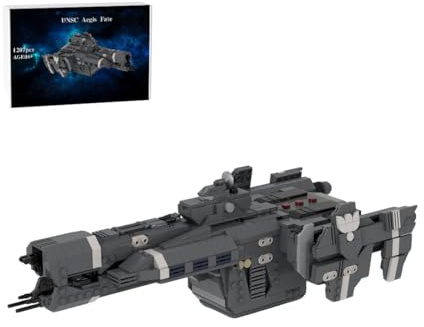 BlocteckToy Science-Fiction-gepanzertes Kampffahrzeug Modellbausteine, 1207 Teile Klemmbausteine Langgestrecktes Sci-Fi-Schlachtschiff-Raumschiff Technik Konstruktionsspielzeug Set, MOC-239213