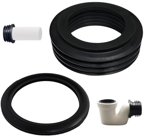 2 Stück WC Dichtung Spülrohr für Geberit Dichtung, Lippendichtung (Ø 55/42 mm) Spülrohrverbinder Dichtung (Ø 36-45/60 mm) Höhe 25 mm für Geberit Ersatzteile DN40/45mm UP Spülrohr (Schwarz)