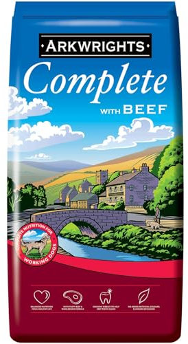 Arkwrights Complete with Beef Dry Dog Food 15kg - Complete Nutrition for Working and Sporting Adult Dogs - Healthy, Nutritious Dry Dog Biscuits