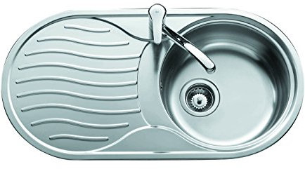 Teka DR-80 1C 1E - Fregadero Circular de 45 cm, Derecha y Encastrado, con 1 Cubeta y Escurridor, Diseño Práctico, Ideal para Cocinas Pequeñas, Color Acero Inoxidable