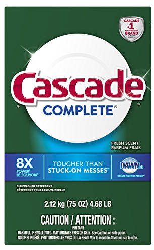 Cascade Complete Powder Dishwasher Detergent, Fresh Scent, 75 Oz
