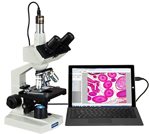 AmScope M83EZ-C50S OMAX 40X-2500X LED Digital Trinocular Lab Compound Mikroskop mit 5MP Kamera und mechanischem Tisch