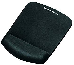 Fellowes PlushTouch Mouse Mat with Wrist Support Featuring Microban Antimicrobial Protection, Black 9252003