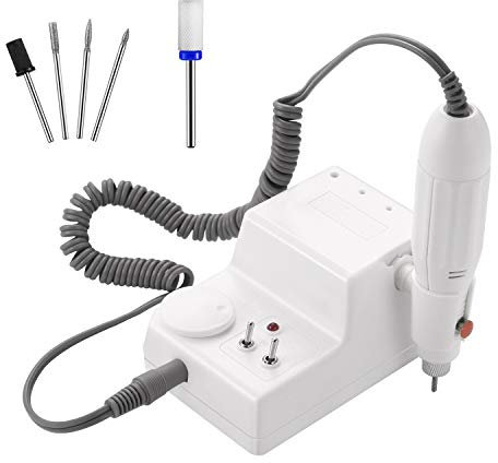 JSDA Ponceuse à Ongles + Embout en Céramique, Manucure Pédicure Set Pour Enlever Les Ongles en Acrylique et en Gel, Repousser Les durillons et Les Onlges Épais, Puissante, Durable - Max 25000 RPM