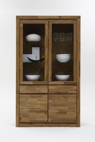 Massivmoebelversand.de Vitrine XL Wildeiche massiv geölt