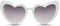 Cheapass Sonnenbrille Herz-Förmig Weiß UV-400 Cat-Eye Katzenauge Plastik Damen Frauen