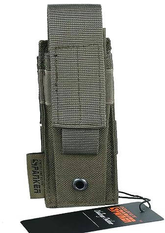 EXCELLENT ELITE SPANKER Molle Einzel/Doppel Pistole Mag Pouch Tactical Magazine Pouch Tool Organizer Holder (Single-Olivgrün)…
