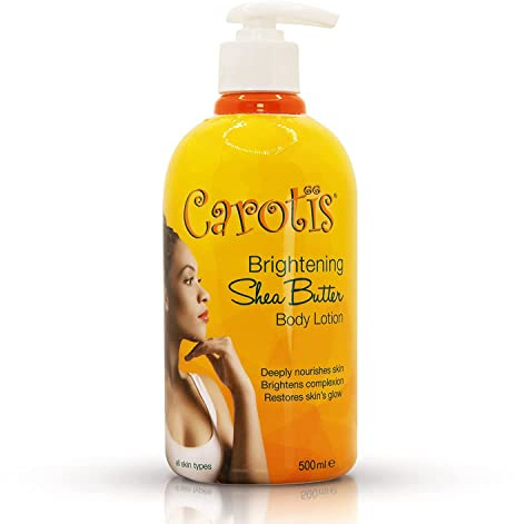 CAROTÏS, Hautaufhellende Körperlotion - 17,6 fl oz / 500 ml - Hilft dunkle Flecken zu entfernen, mit Sheabutter, Arbutin-Komplex und Vitamin A
